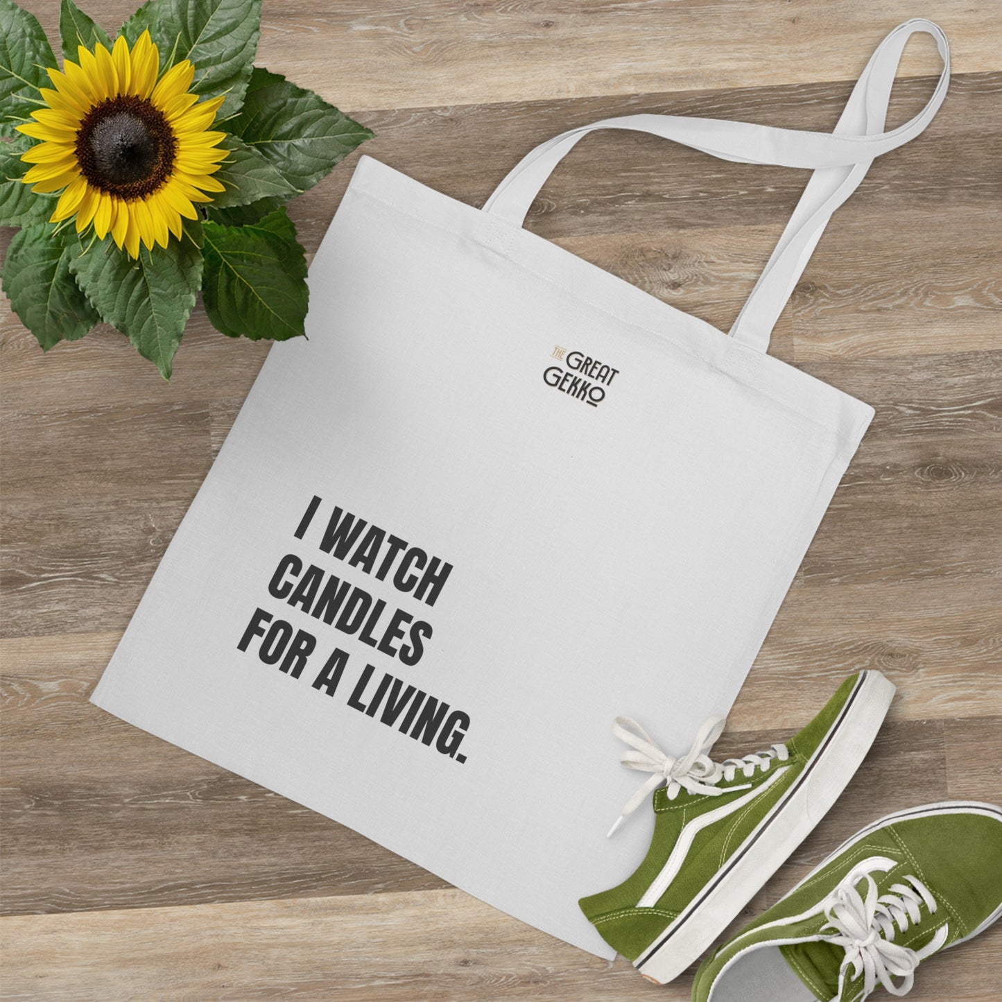 "I Watch Candles for a Living" – Funny Day Trader & Stock Market Tote Bag