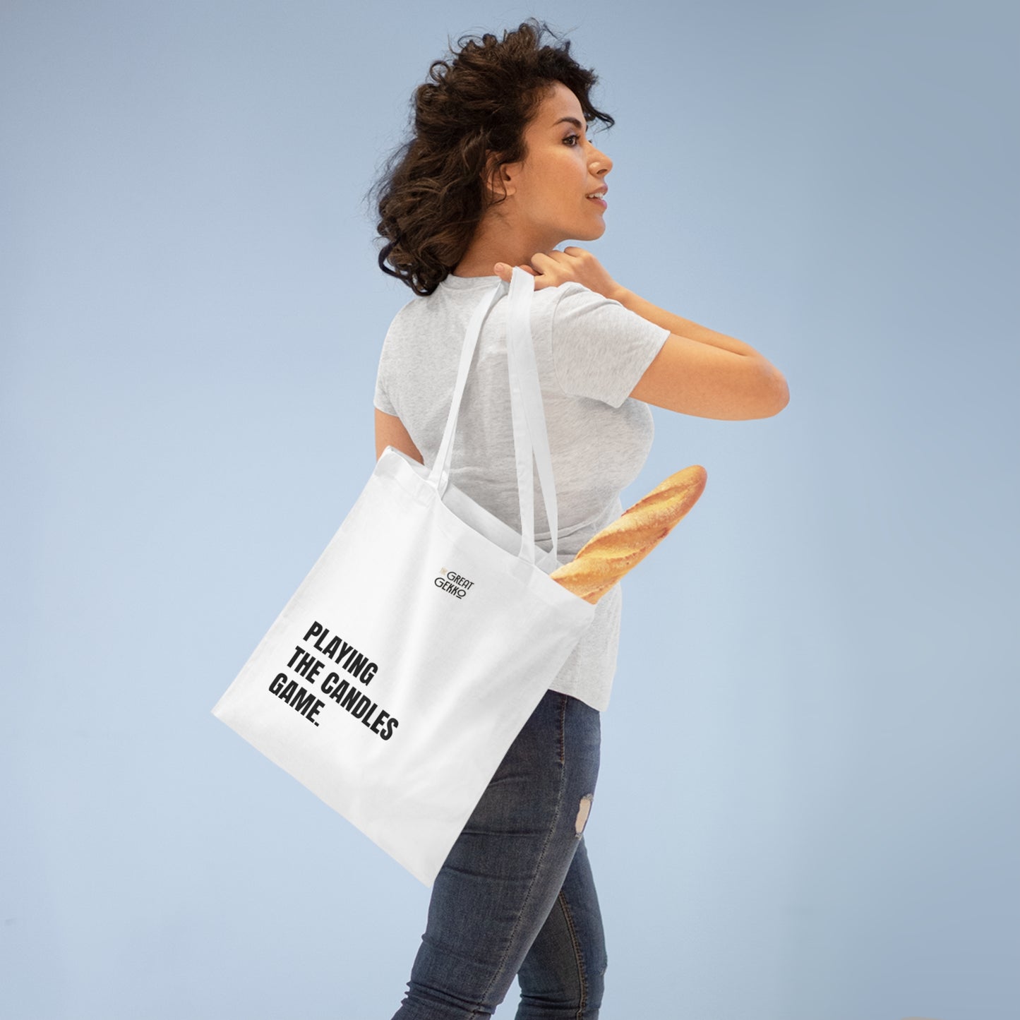 "Playing the Candles Game" – Funny Trading & Crypto Tote Bag