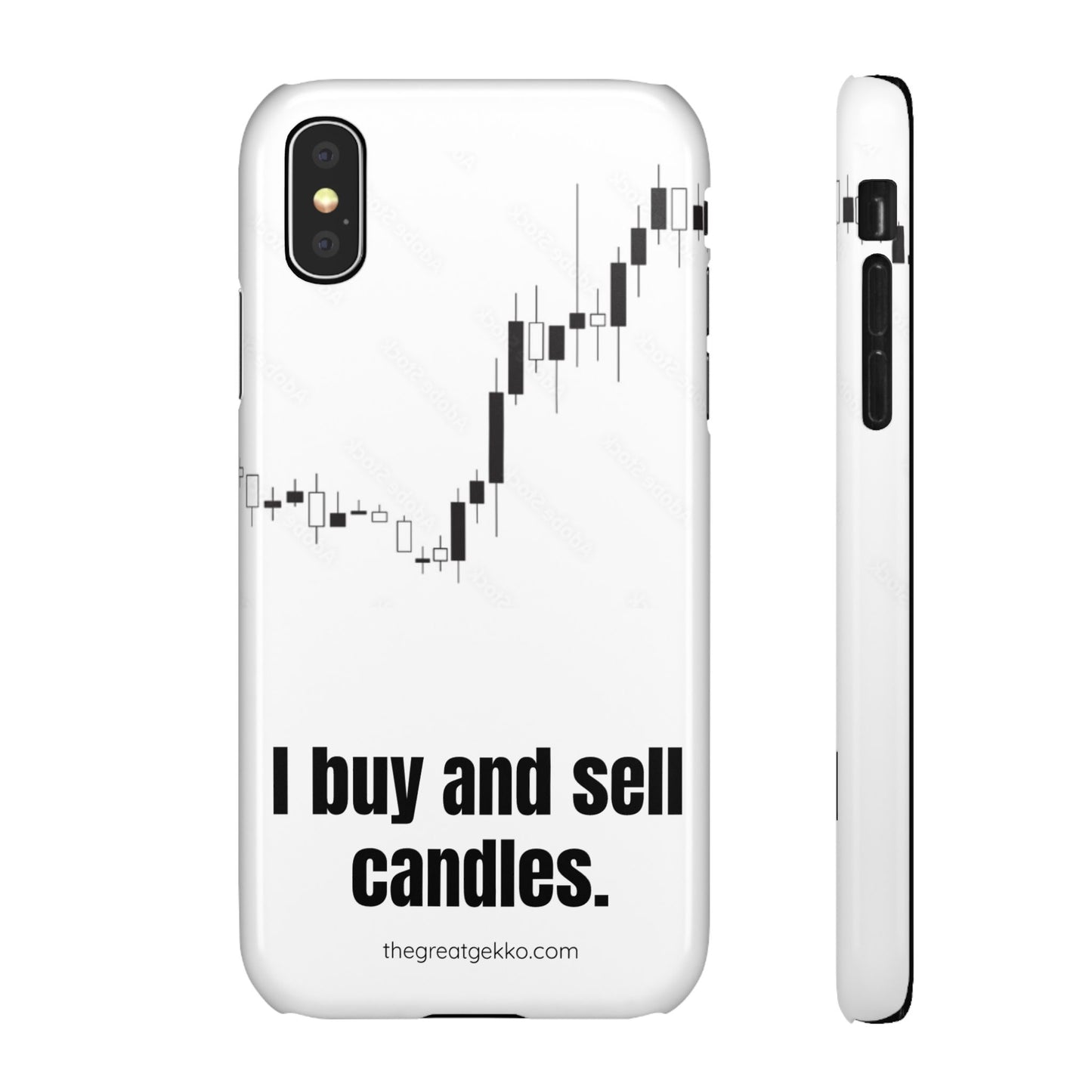 "I Buy and Sell Candles" – Crypto & Stock Market Phone Case