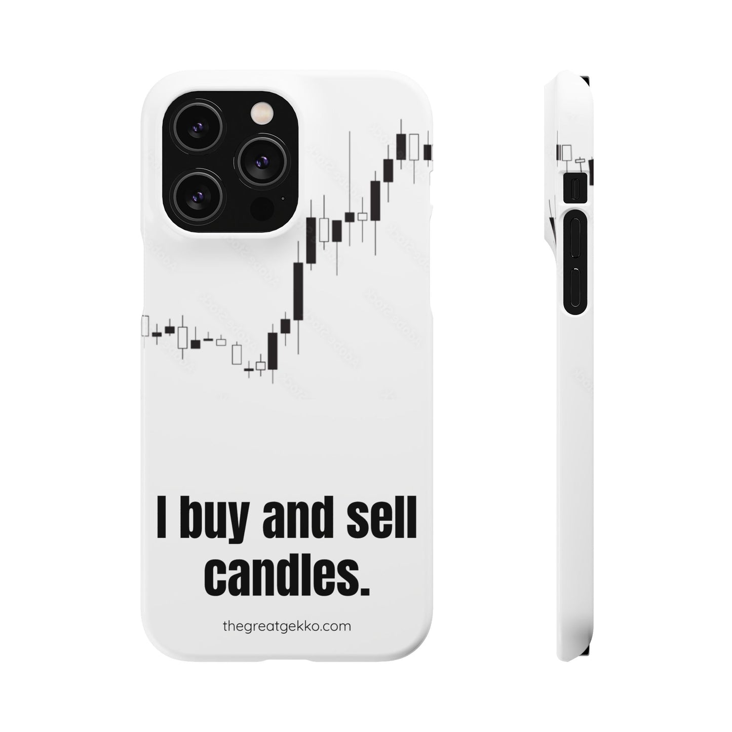 "I Buy and Sell Candles" – Crypto & Stock Market Phone Case