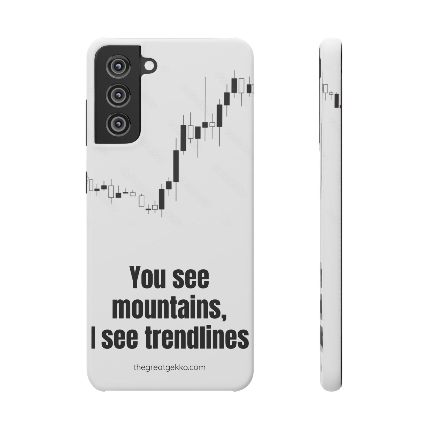 "You See Mountains, I See Trendlines" – Chart Addict’s Phone Case