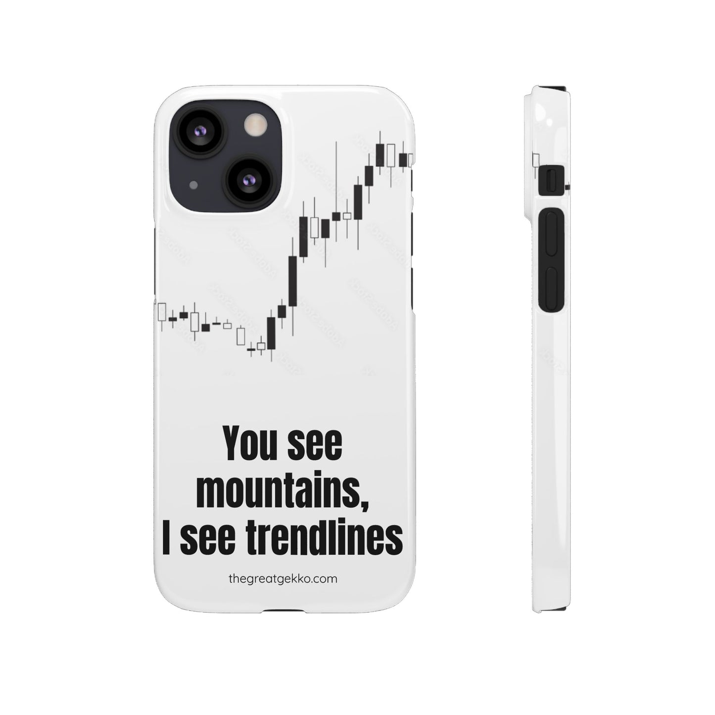 "You See Mountains, I See Trendlines" – Chart Addict’s Phone Case