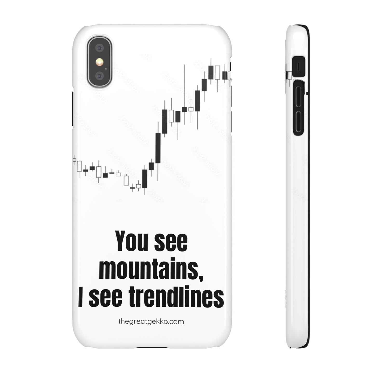 "You See Mountains, I See Trendlines" – Chart Addict’s Phone Case