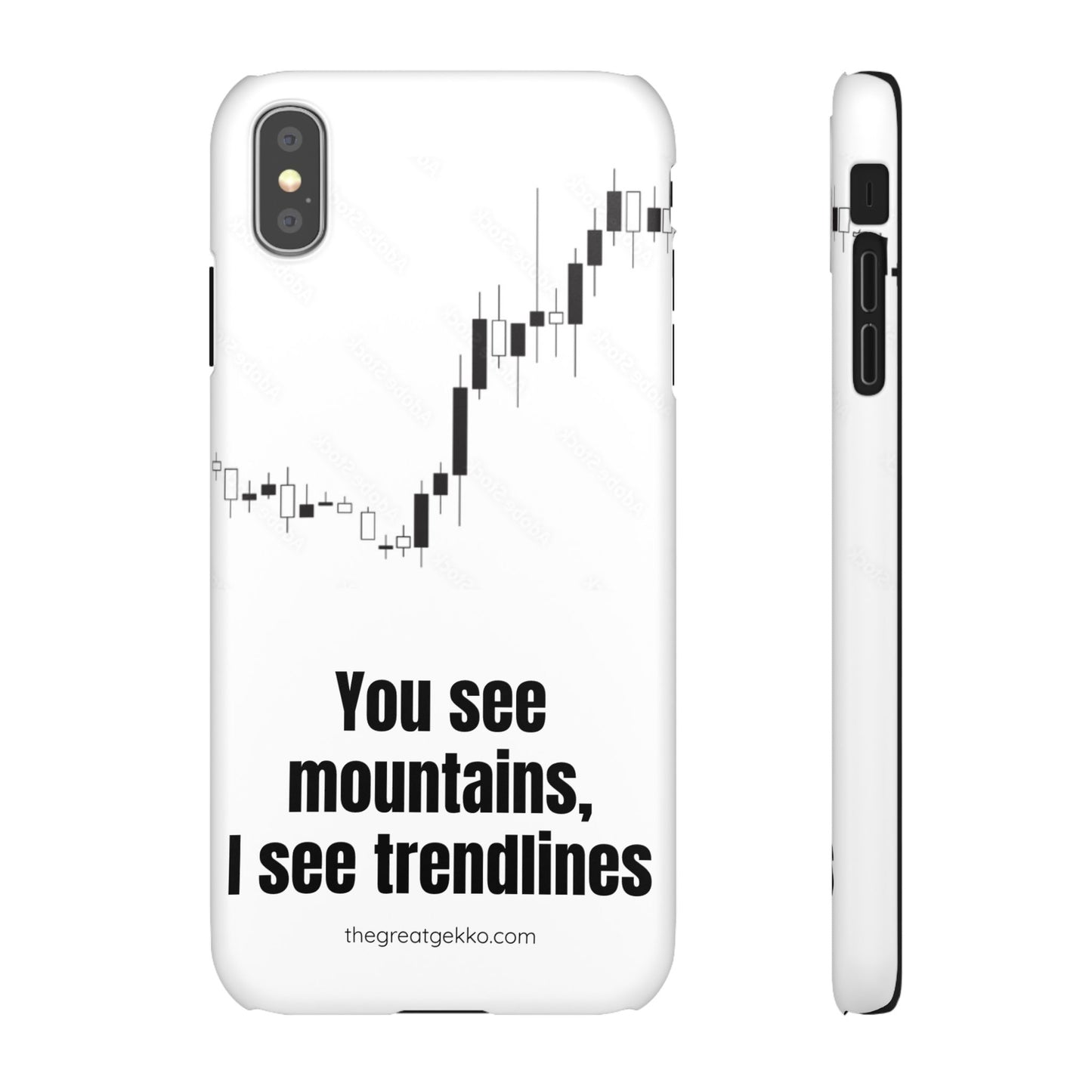 "You See Mountains, I See Trendlines" – Chart Addict’s Phone Case