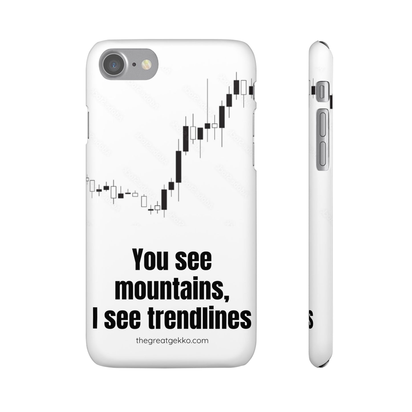 "You See Mountains, I See Trendlines" – Chart Addict’s Phone Case