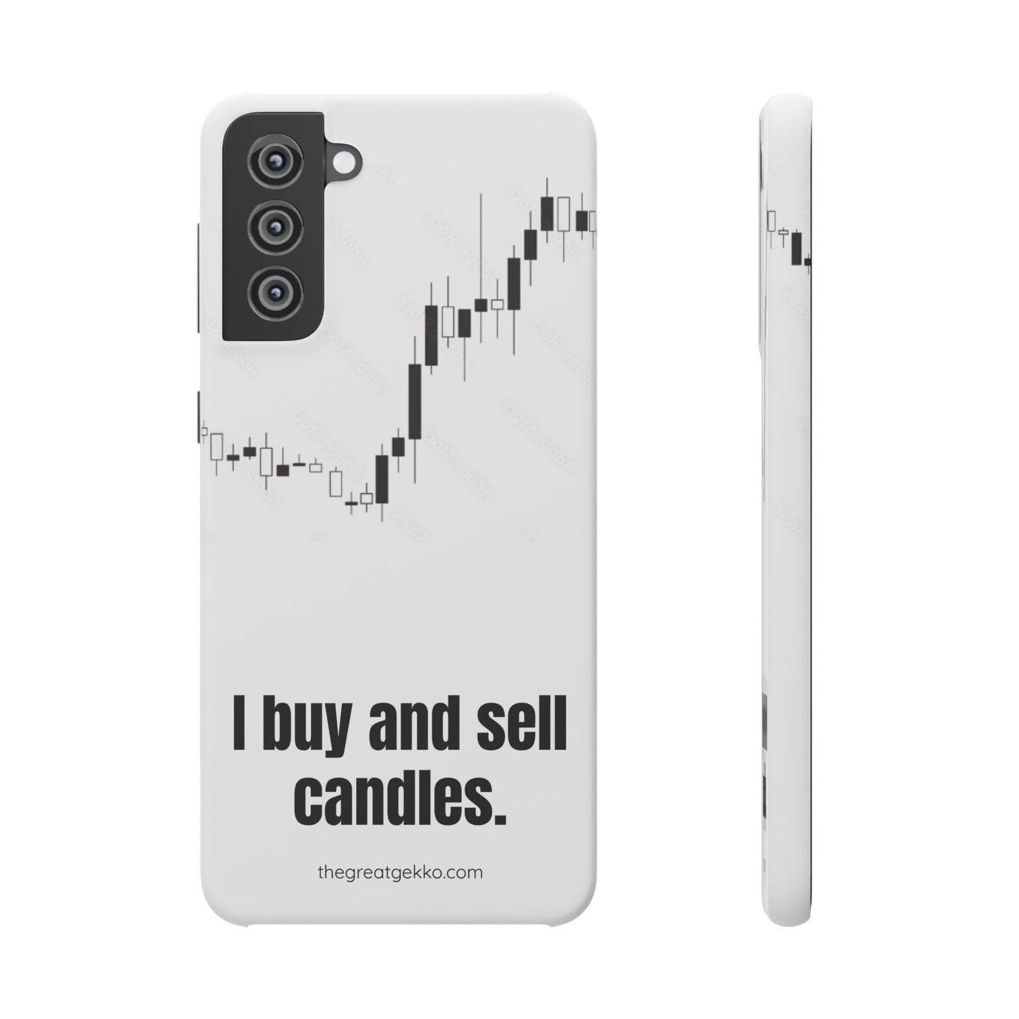 "I Buy and Sell Candles" – Crypto & Stock Market Phone Case