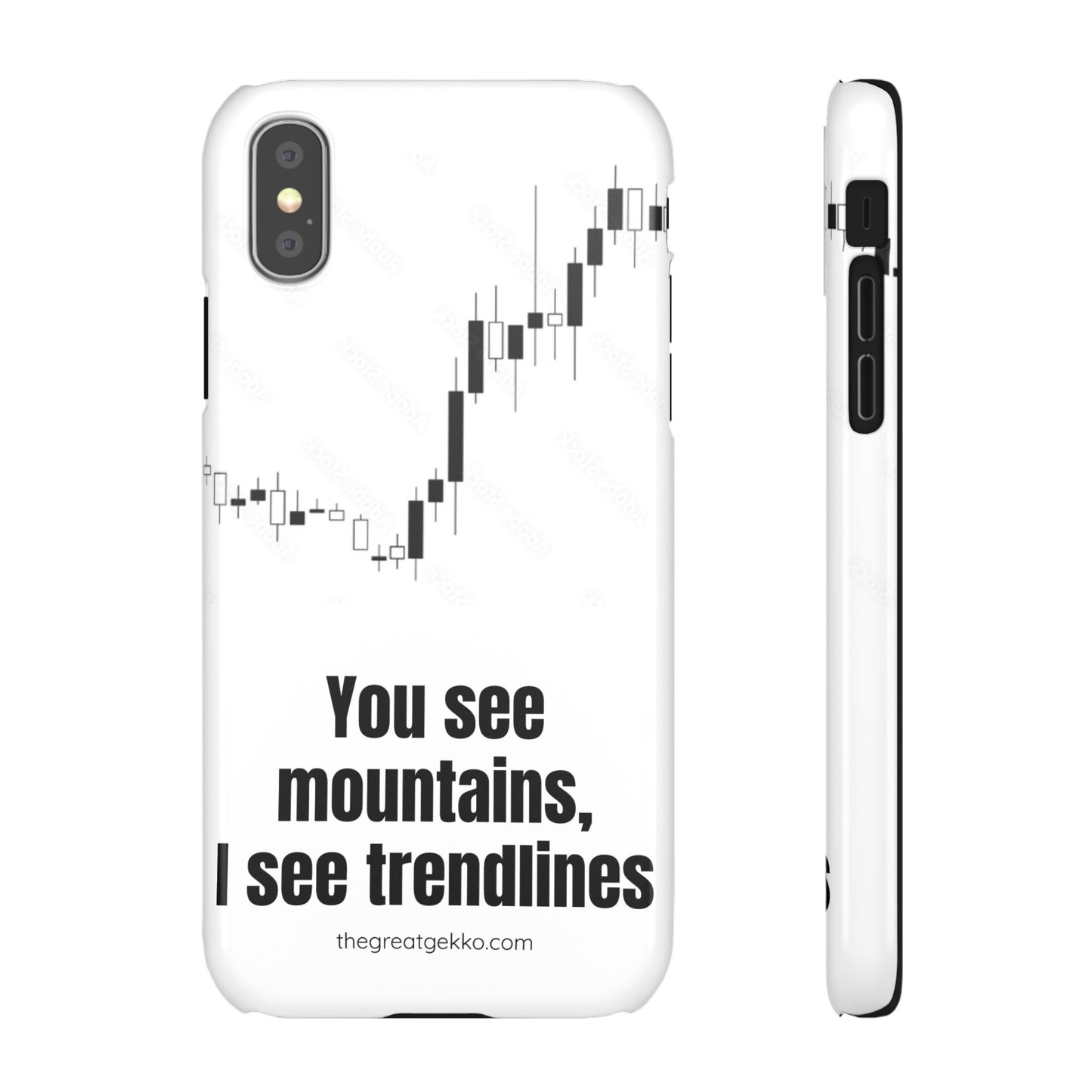 "You See Mountains, I See Trendlines" – Chart Addict’s Phone Case