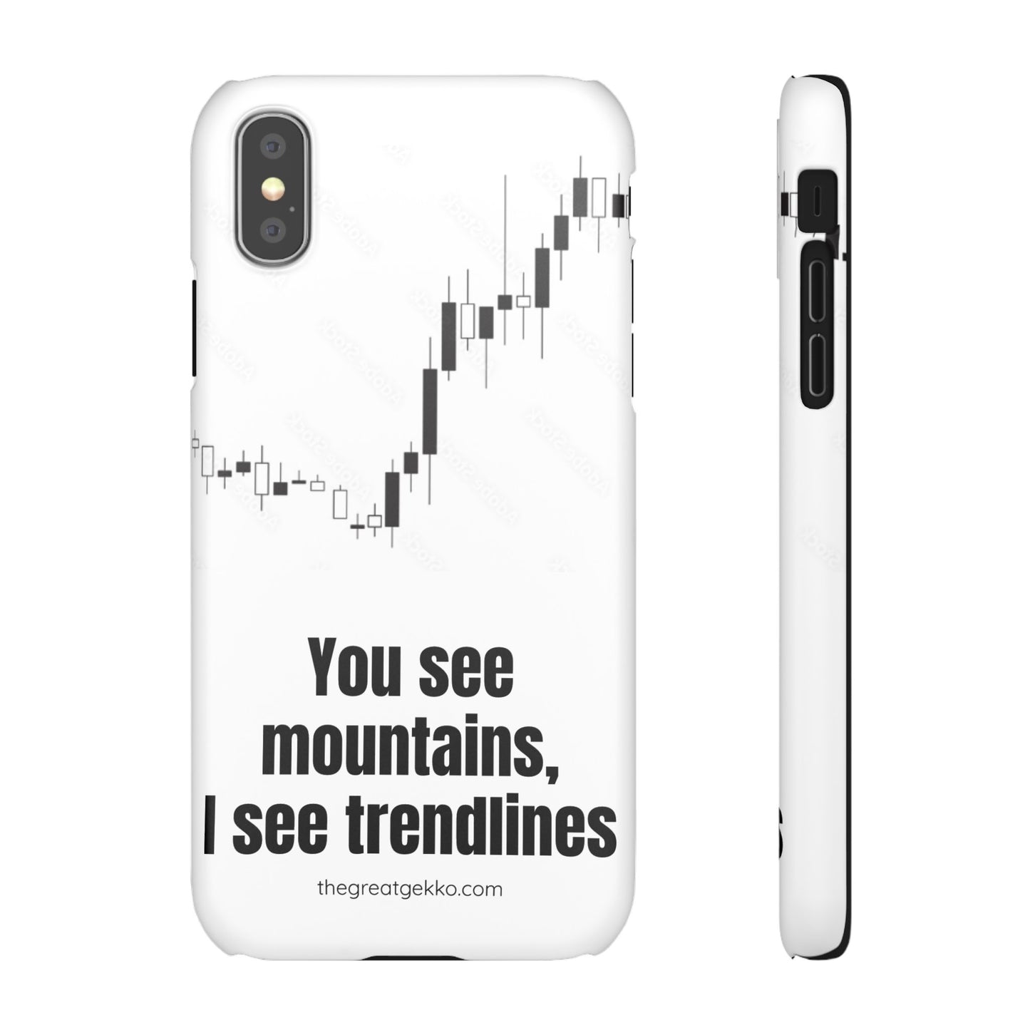 "You See Mountains, I See Trendlines" – Chart Addict’s Phone Case