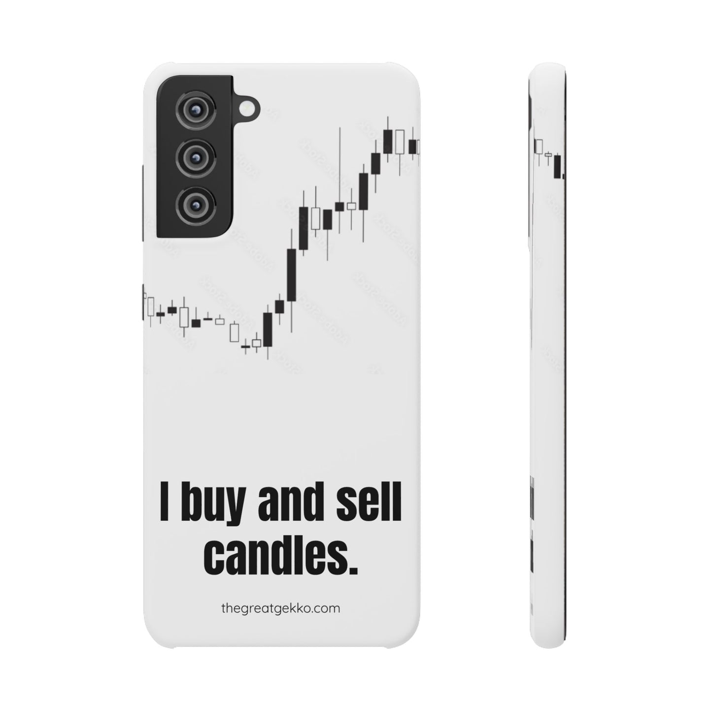 "I Buy and Sell Candles" – Crypto & Stock Market Phone Case