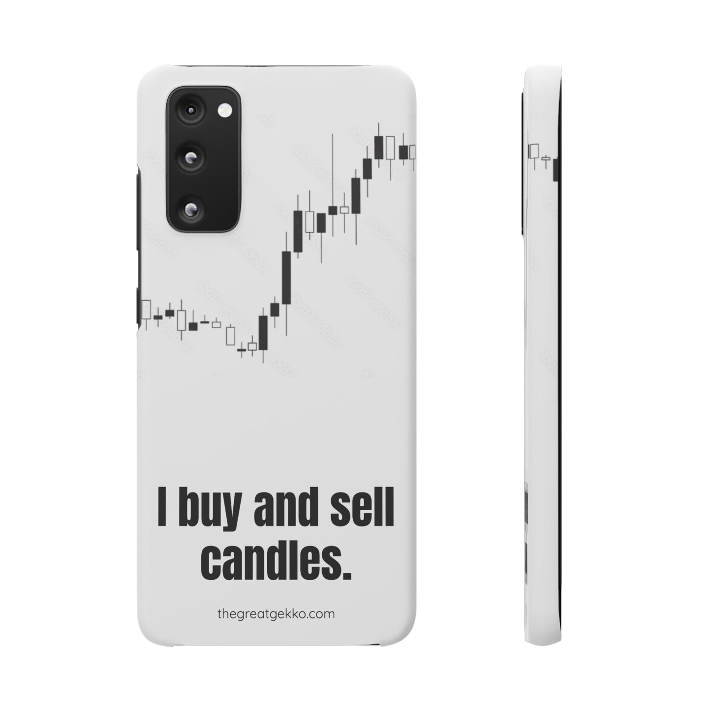 "I Buy and Sell Candles" – Crypto & Stock Market Phone Case