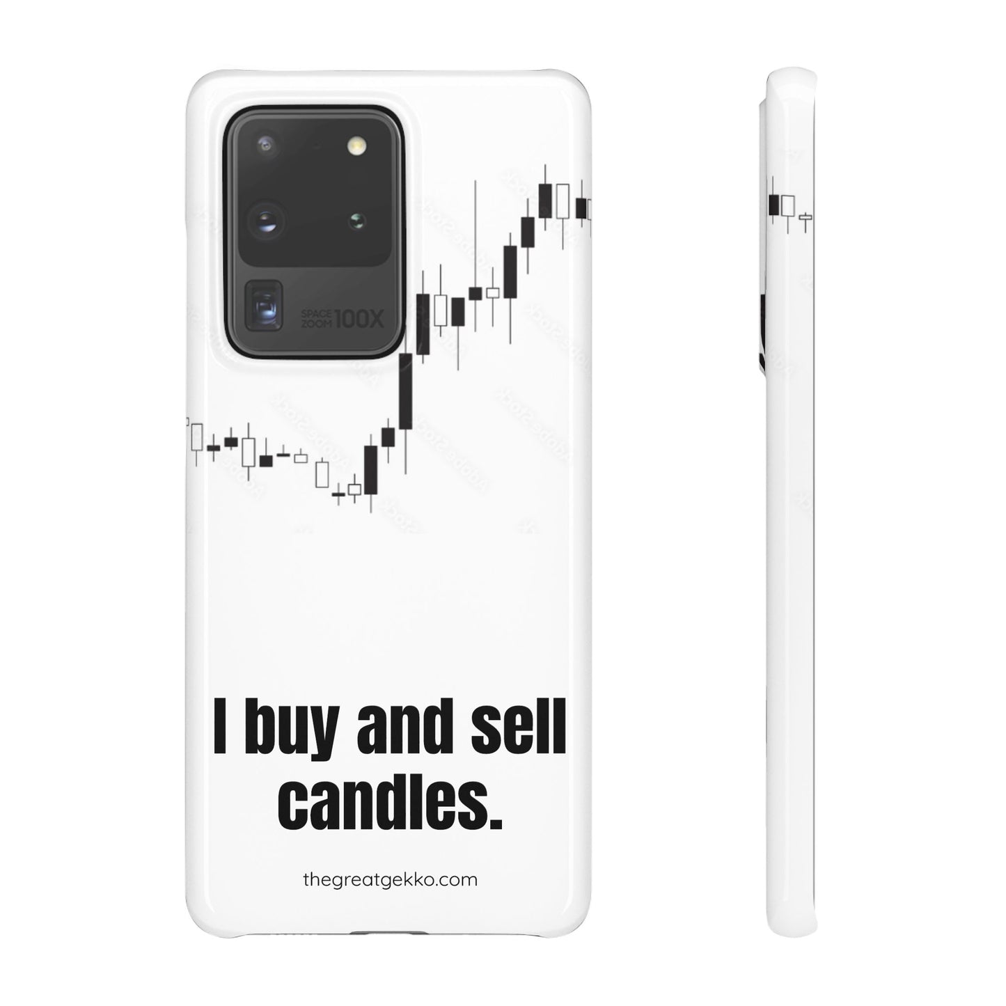 "I Buy and Sell Candles" – Crypto & Stock Market Phone Case