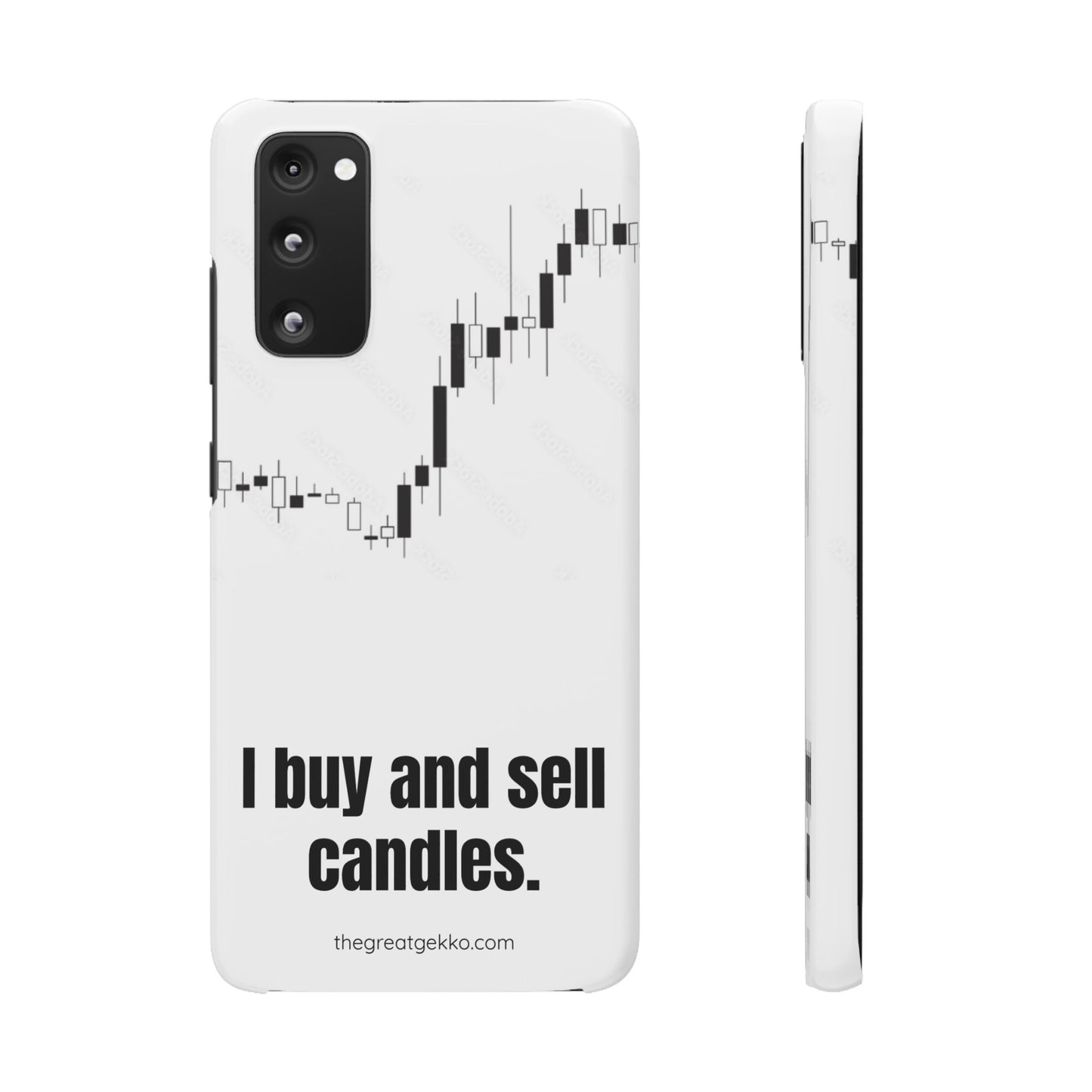 "I Buy and Sell Candles" – Crypto & Stock Market Phone Case